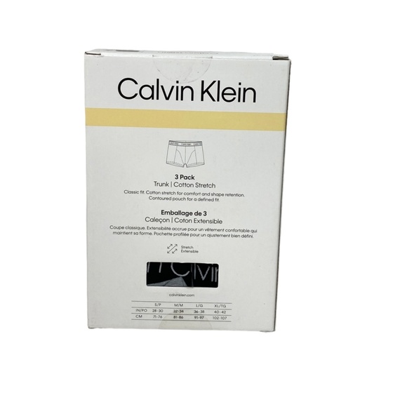Calvin Klein Men’s Underwear 3-Pack Trunk Cotton Stretch Black Gray NB24210-005 - Picture 8 of 8